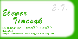 elemer timcsak business card